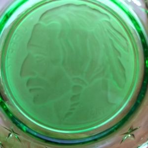 Vintage pressed summit art glass coin